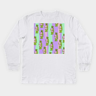 TEDDY BEAR DADDY AND TEDDY BEAR BABY PATTERN Kids Long Sleeve T-Shirt